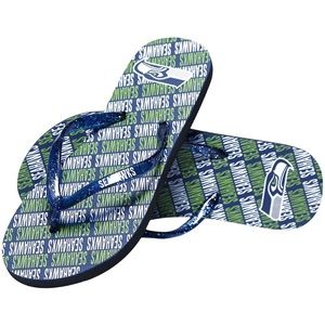 NEVER WORN Seattle Seahawks flip flops